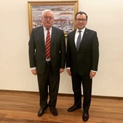 Reunião do Sr. Alexey Labetskiy, Embaixador da Rússia no Brasil, com o Sr. Javlon Vakhabov, Embaixador da República do Uzbequistão no Brasil Javlon Vakhabov