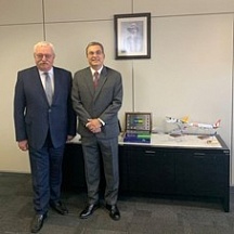 Reunião do Sr. Alexey Labetskiy, Embaixador da Rússia no Brasil, com o Sr. Luiz Ricardo Nascimento, Diretor da diretoria colegiada da Agência Nacional de Aviãção Civil (Anac)